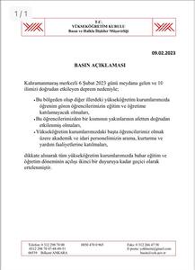 Eğitim ve Öğretim Döneminin Açılışı Ertelendi