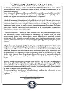 Rektörümüz İddialara Cevap Verdi