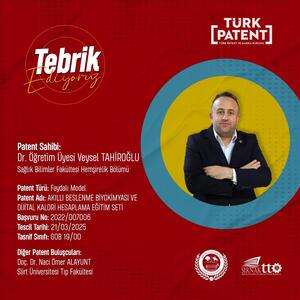 Üniversitemizin öncülüğünde bir patent daha tescillendi 